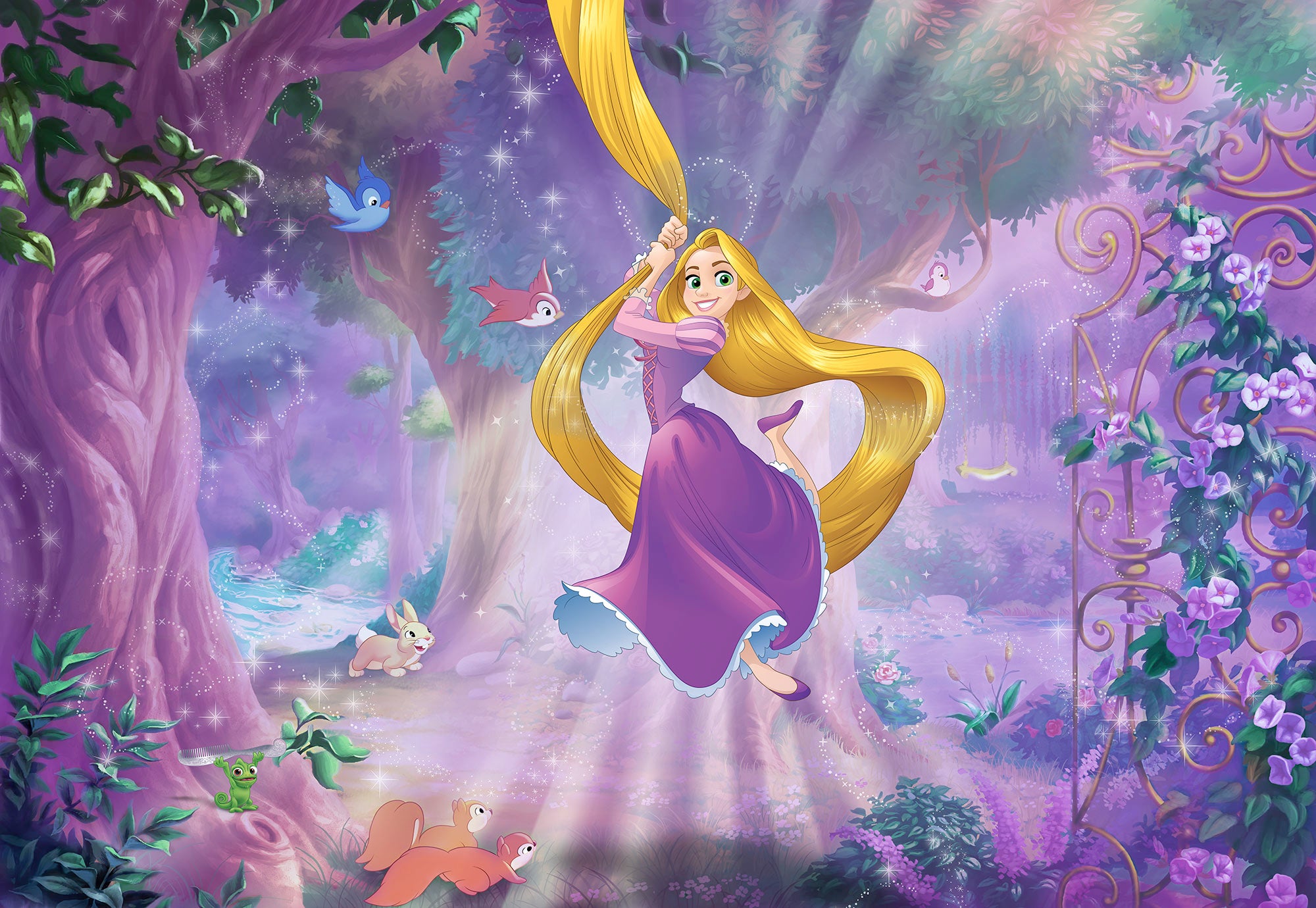 Fototapeta Roszpunka fioletowym - 368 x 254 cm - DISNEY - 2