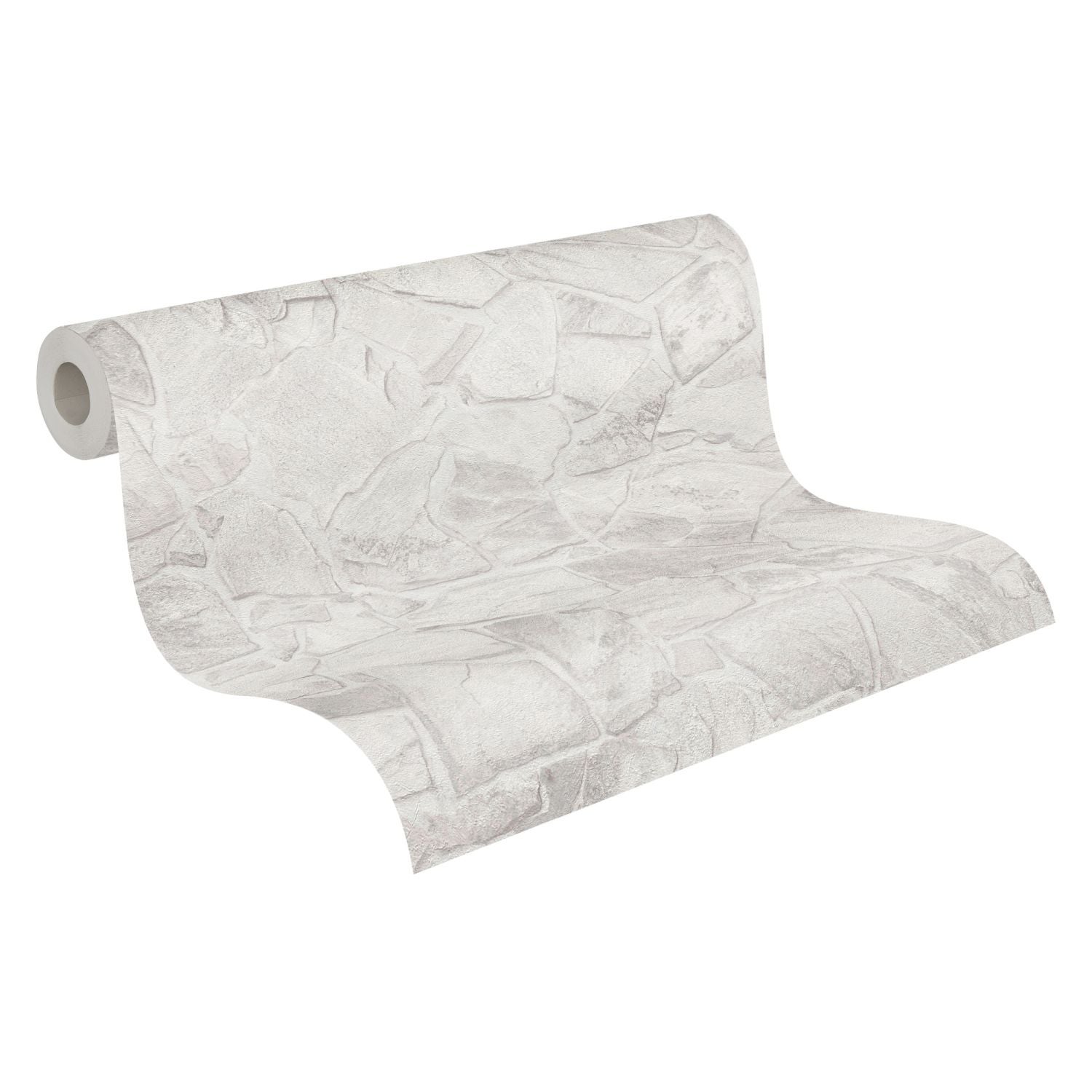 Papel pintado piedra gris y blanco - 53 cm x 10.05 m - a.s. création