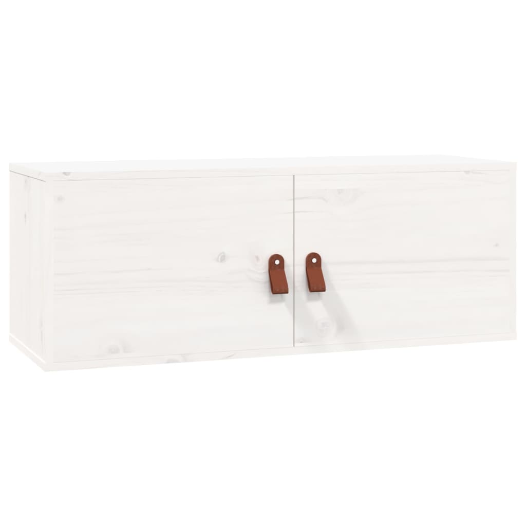 Maison Exclusive - Armario de pared de madera maciza de pino blanco 80x30x30 cm - 2