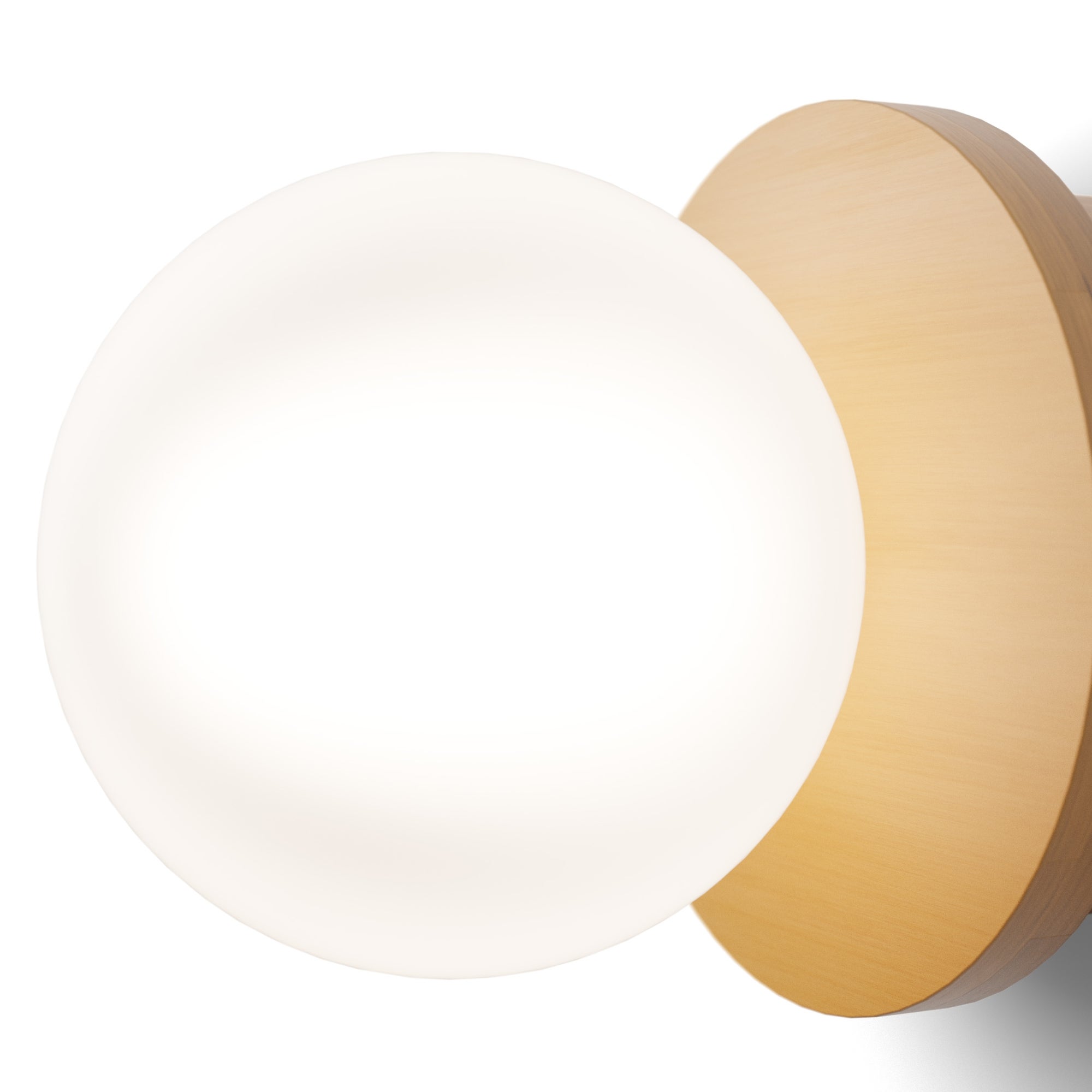 Aplique 1xG9 de bambú con difusor de cristal - 2