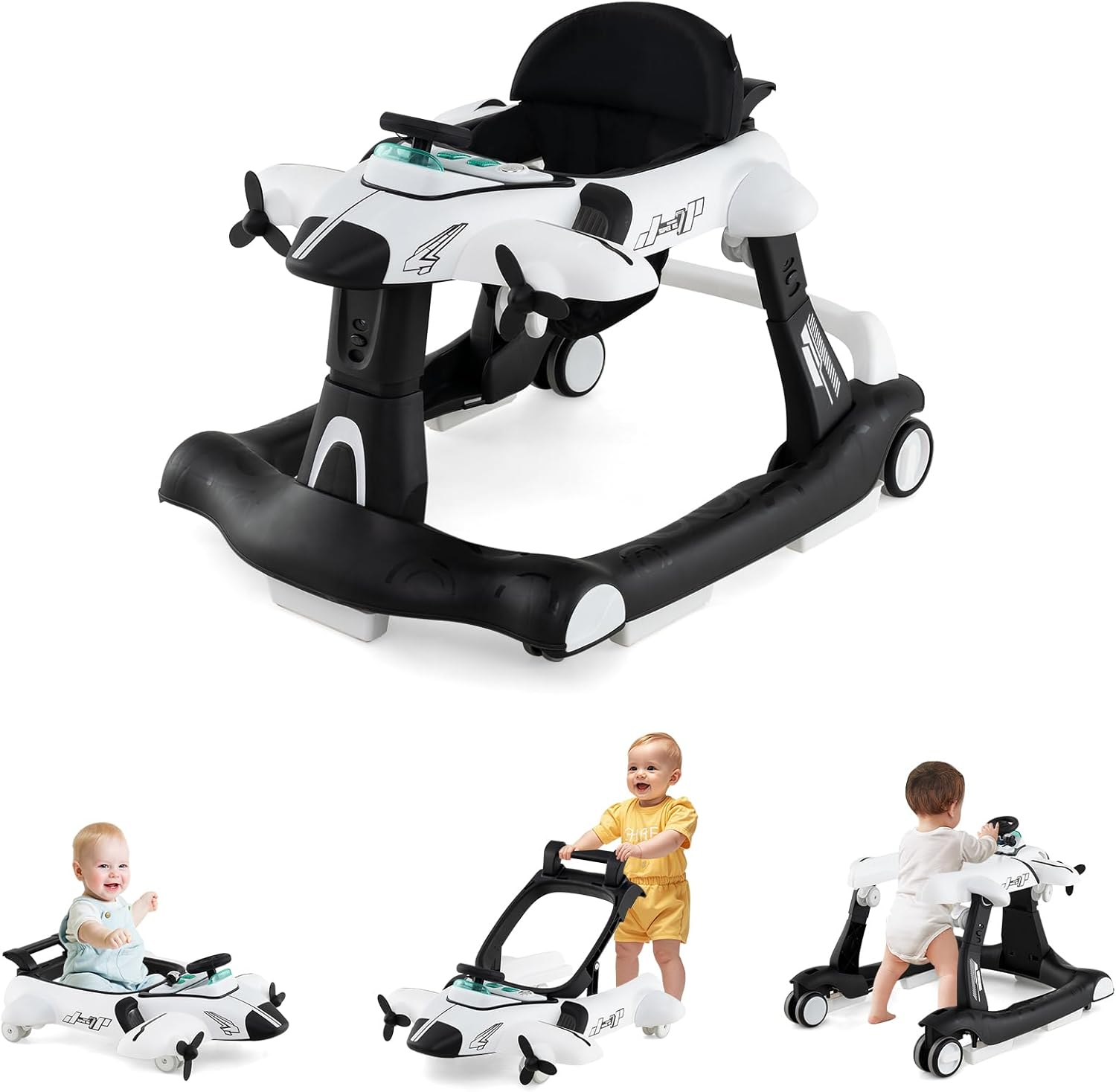 5 En 1 Trotteur Bébé Avec 5 Hauteurs Réglables, Trotteur Bebe