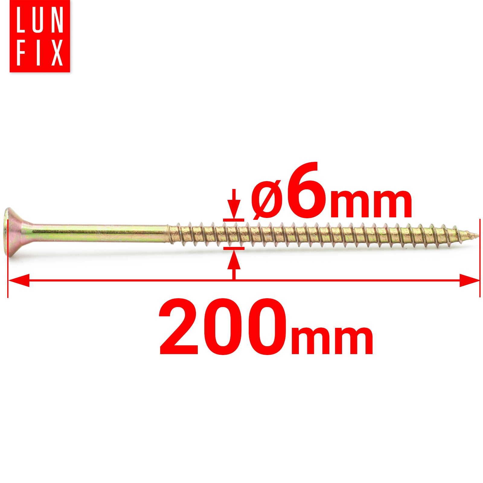 Wkręty do drewna uniwersalne 6x200mm 50szt. - 2