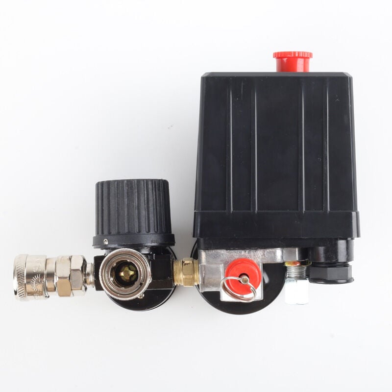 Compresseur Jauges de régulateur de soupape de commande de pressostat de compresseur d'air 220 V 0-180 psi avec connecteur rapide - 4