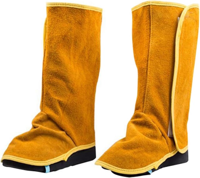 Guêtres de soudage en cuir, couvre-bottes et chaussures de soudage résistants au feu, couvre-pieds de protection de travail de soudeur résistants