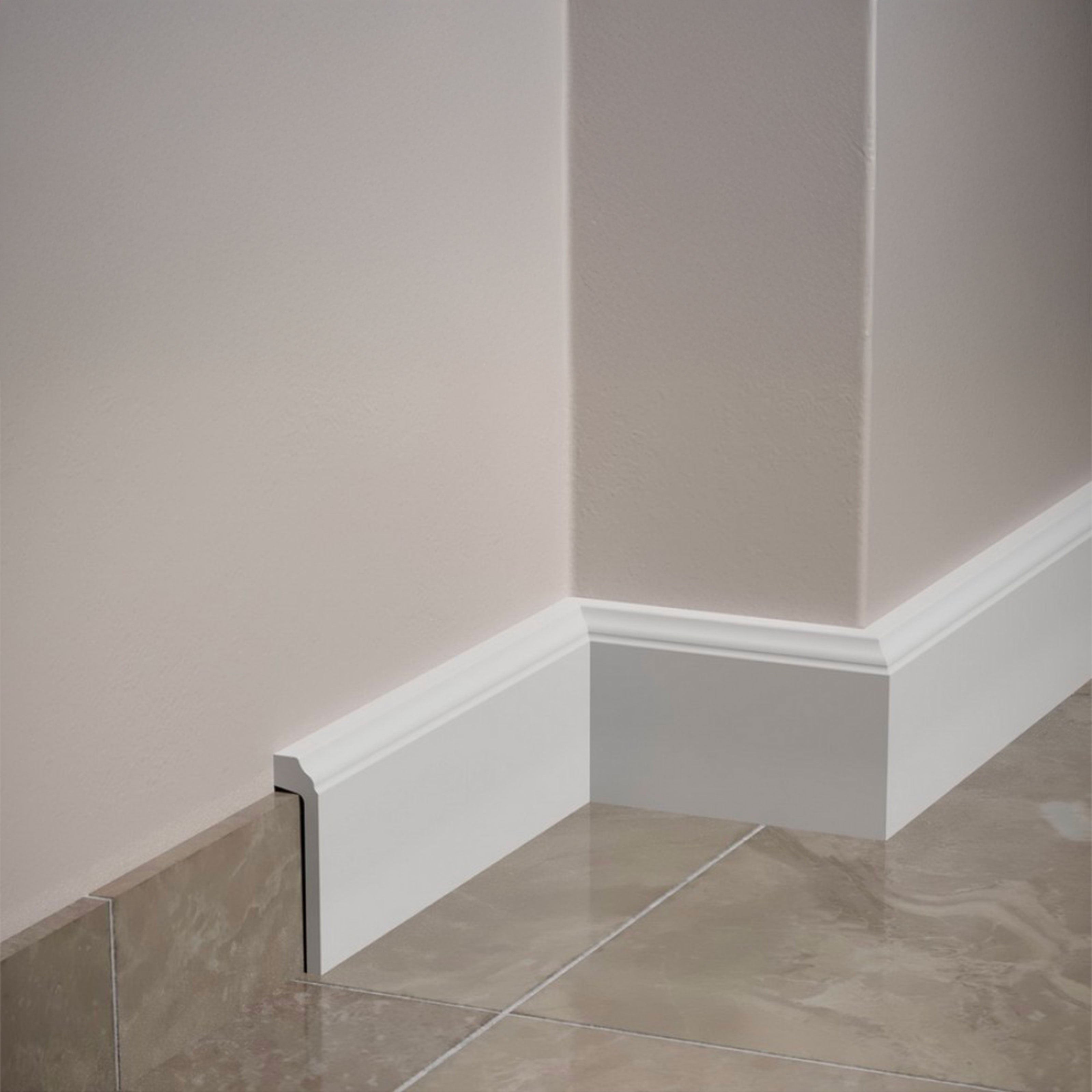 Plinthe de recouvrement en marbre FIRENZE FeelingWood-HD POLYMERS 100x22mm - BLANC (prix au mètre linéaire) - 5