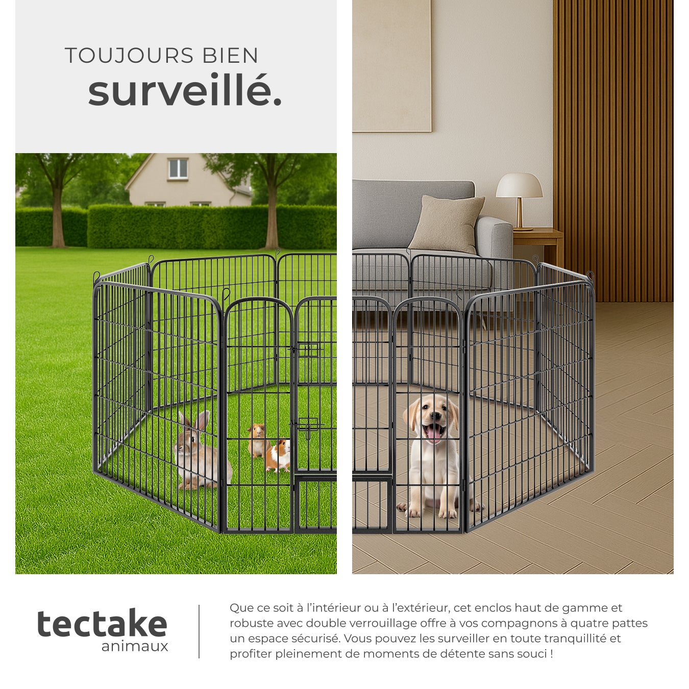 TECTAKE Parque para cachorros 8 peças, dobrável - 7