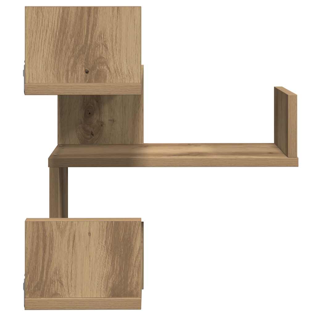 Étagère d'angle murale | Étagère flottante | Étagère suspendue chêne artisanal 40x40x49,5 cm CFW873143 - 6