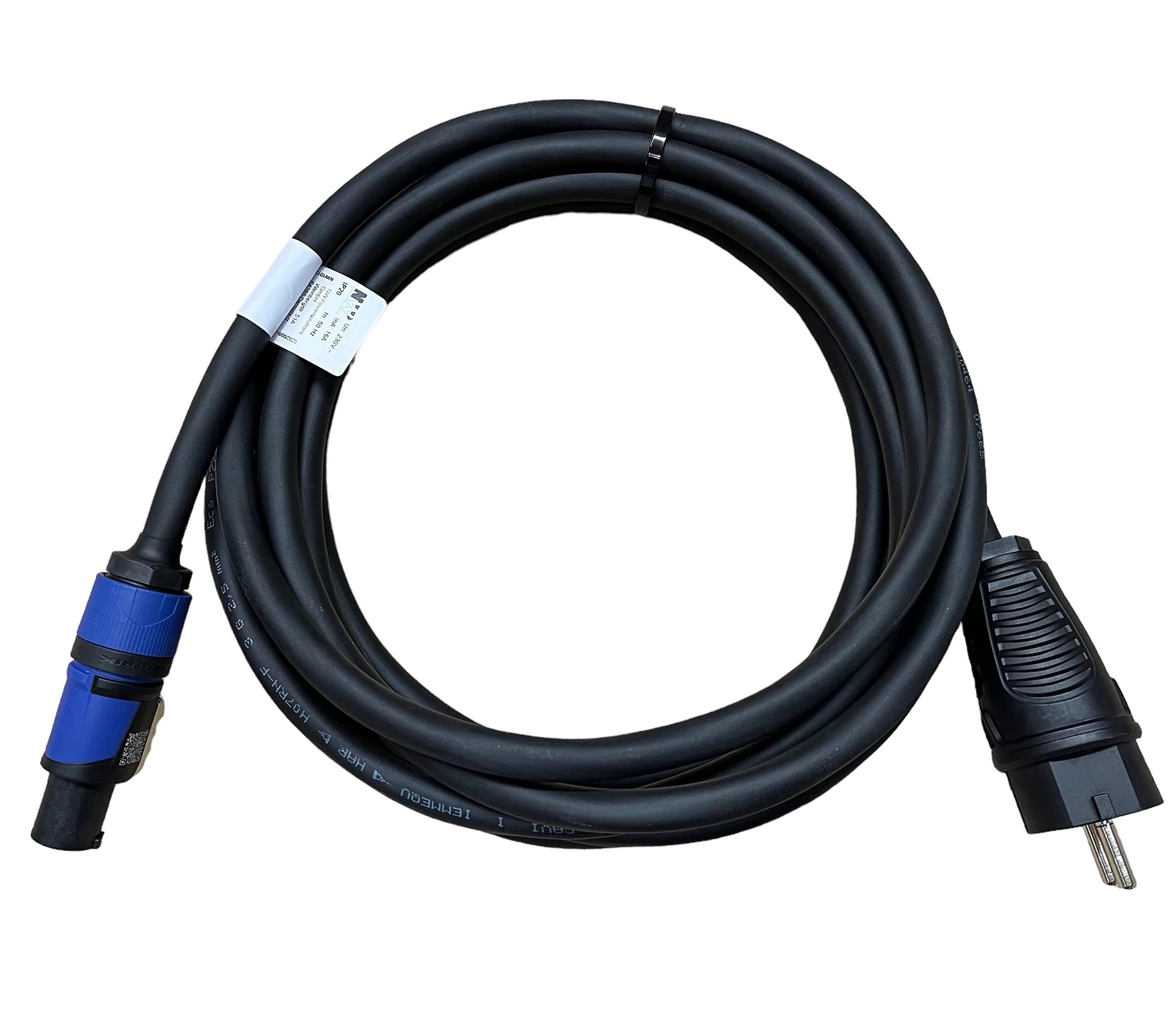 Cavo Di Alimentazione PowerCON 5 M – Spina Schuko A PowerCON Blu, 3x2,5 Mm², In Gomma, Per Eventi E DJ