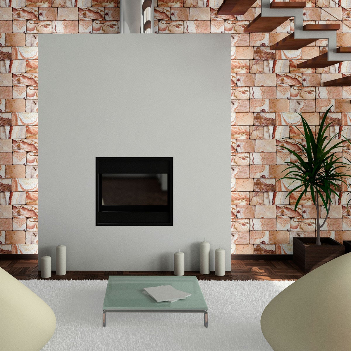 Adesivi materiale pietre dell'Lavandou - Sticker adesivo - adesivi murali - 60x60cm - 4