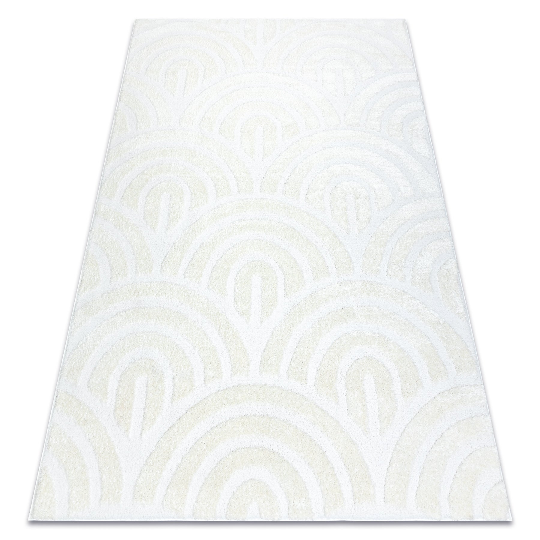Tapis en laine à carreaux rouge crème et multicolore Größe - 80 x 300