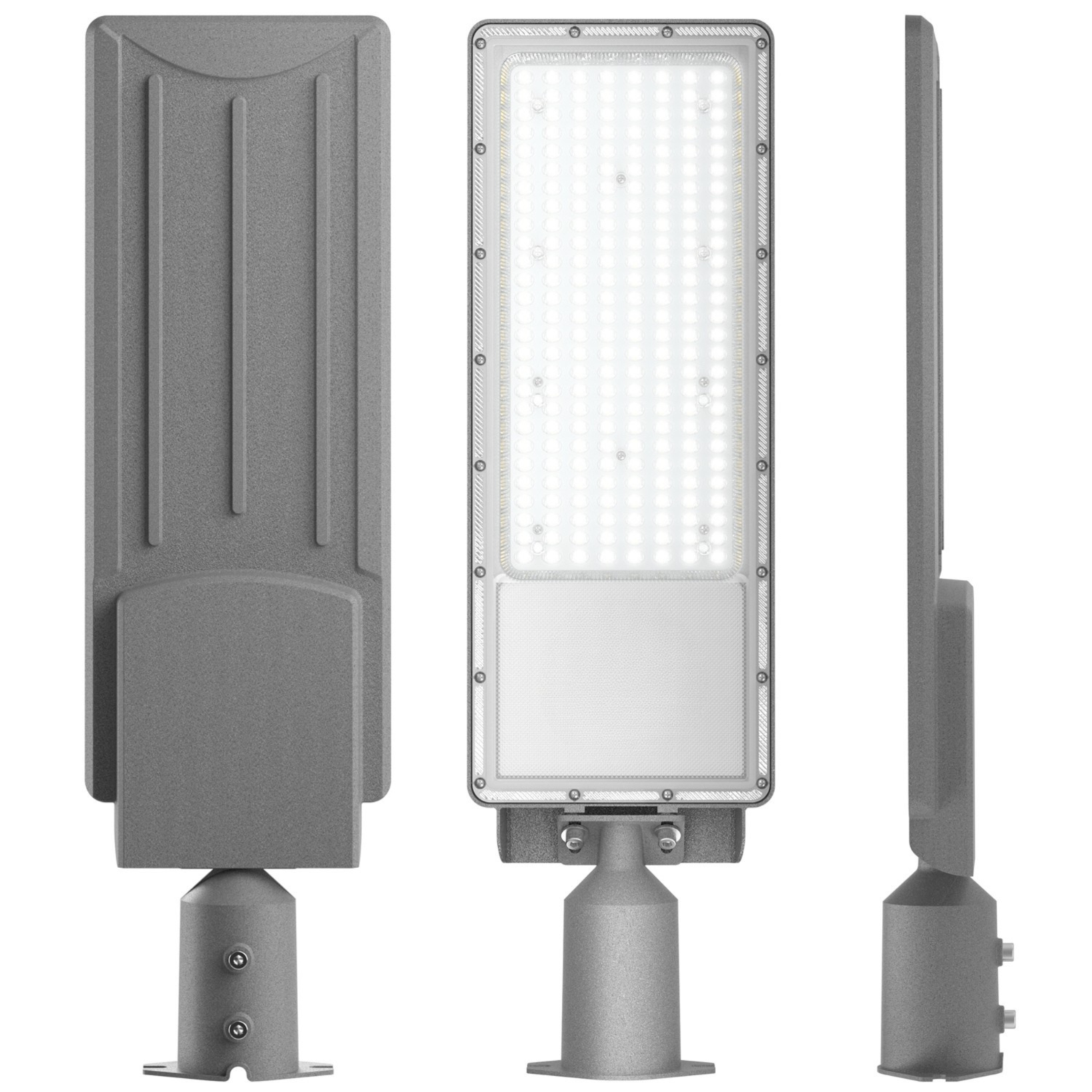 Lampa uliczna LED wodoodporna 50W JASNA 5500lm hermetyczna IP65 Szara oprawa regulowana zewnętrzna - LEDHOFF