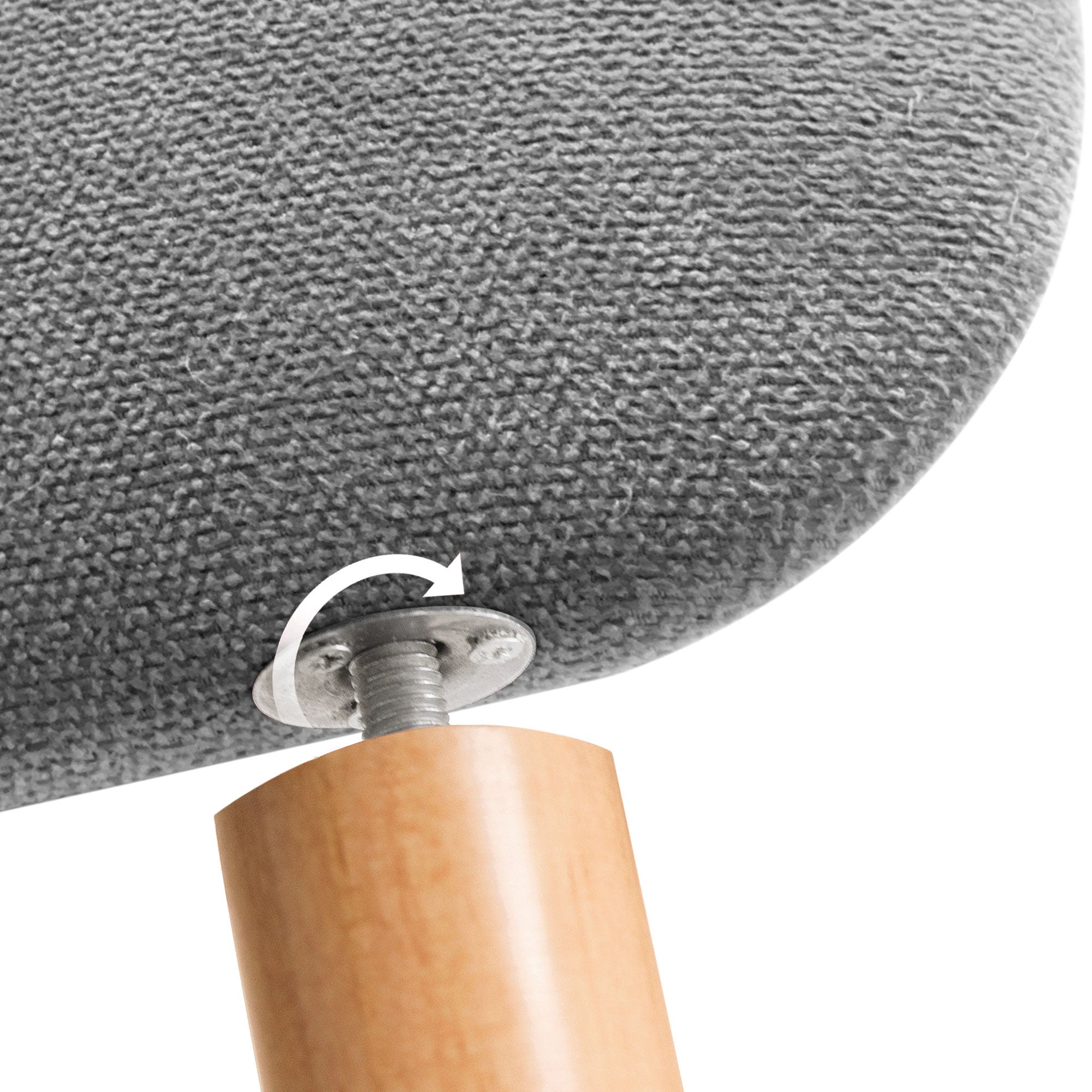 DHOME Cabecero Tapizado Liso Redondeado Tela con Patas para Pared Acústicos Cabeceros Absorbentes Cabezal Cama Dormitorio (Gris, 160cm) - 7