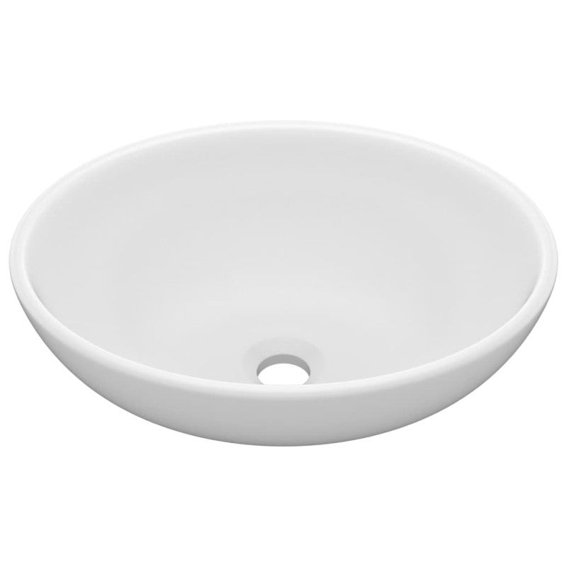 Lavabo ovale de luxe Blanc mat 40x33 cm Céramique - 2