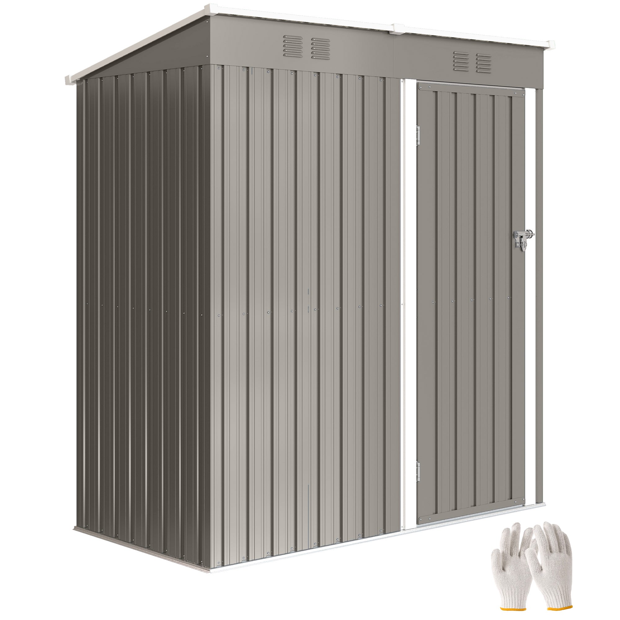 Abri de Jardin en Métal Attachable 2 Grilles d'Aération Toit Incliné ...