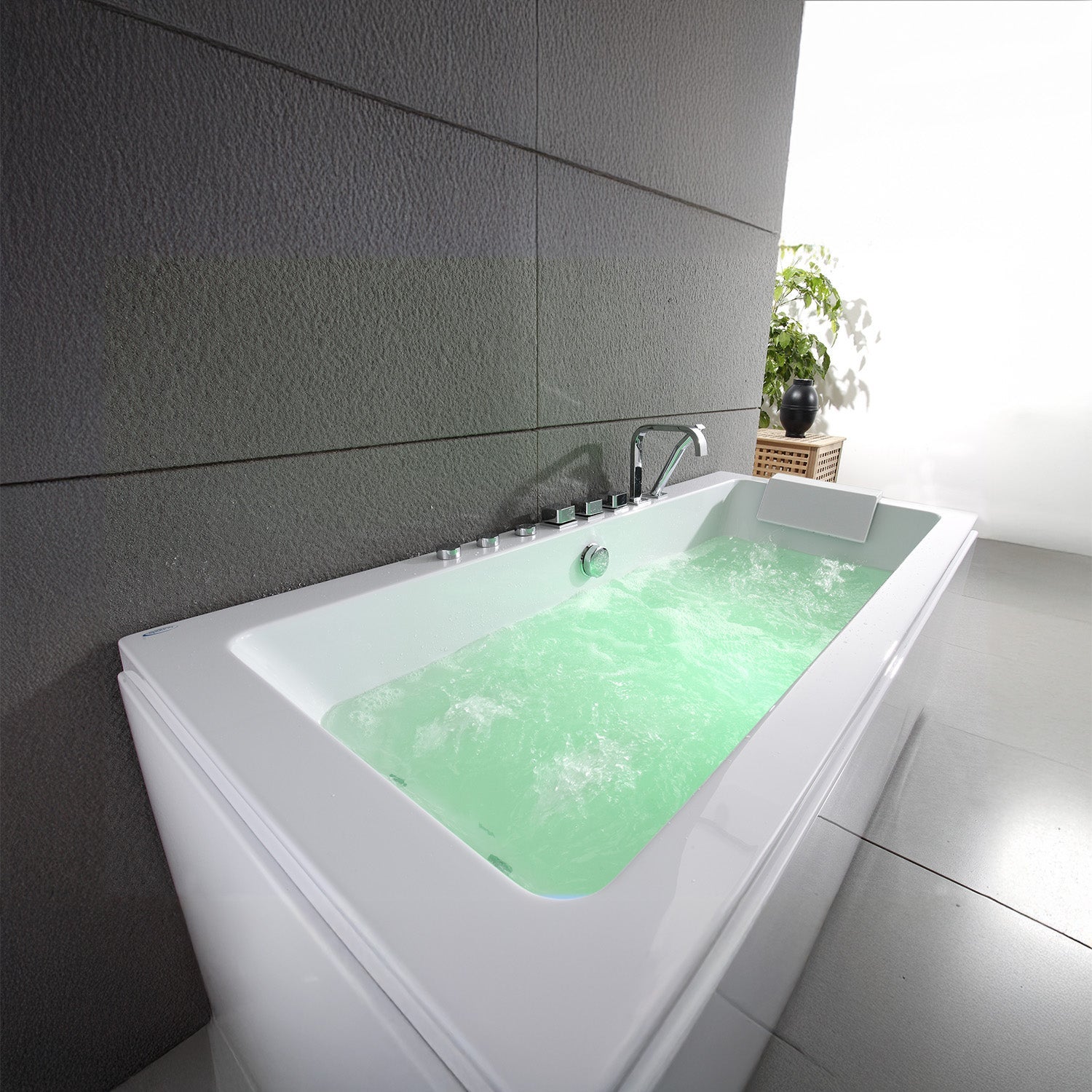 Baignoire Balnéo Rectangulaire Sikinos White Jets 170 X78 X60 Cm, By Spalina - 5