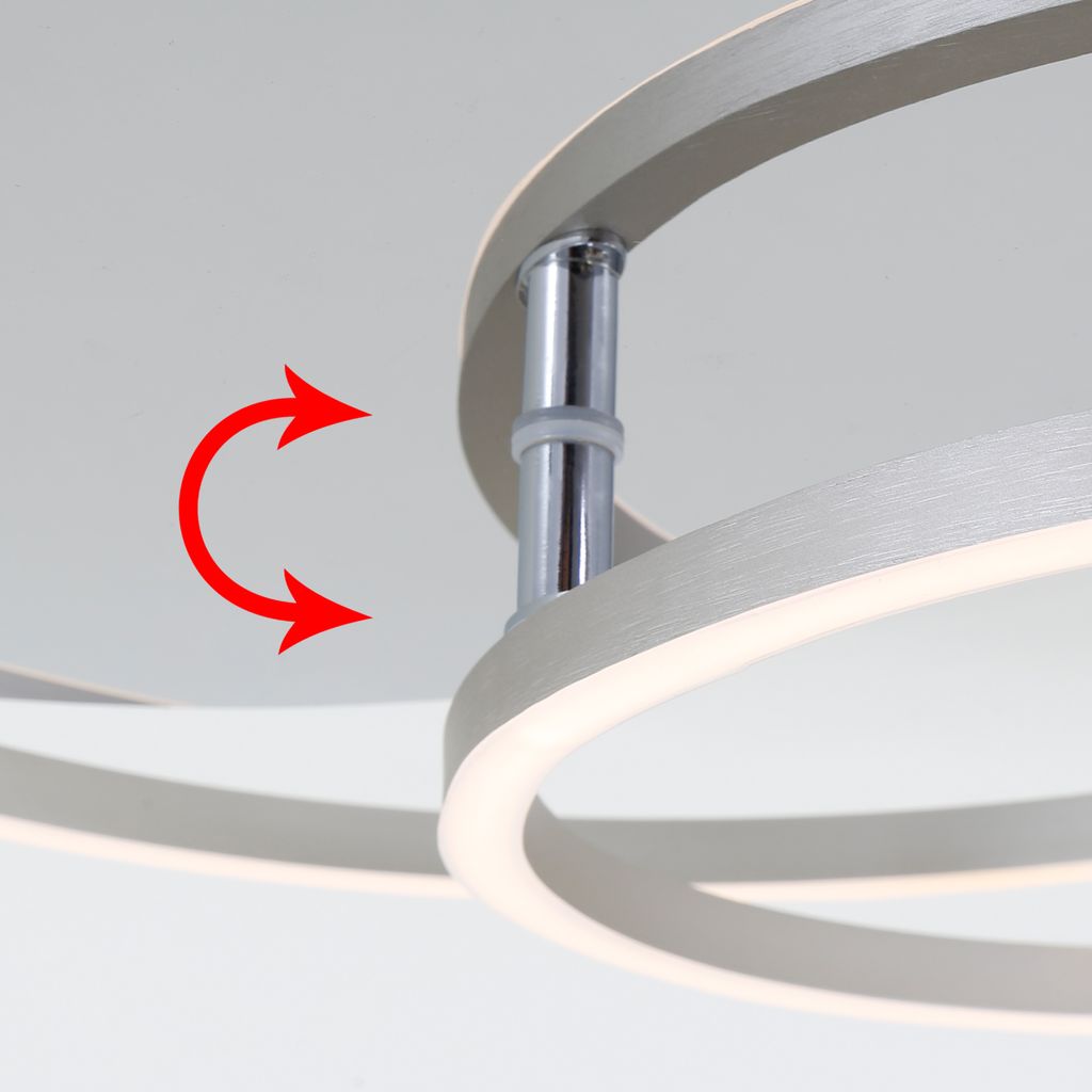 Plafonnier LED BRILONER LEUCHTEN FRAME, 40 W, 3200 lm, IP20, chrome-alu, métal-plastique, intensité lumineuse variable, 51,5 x 39,5 x 8 cm - 2