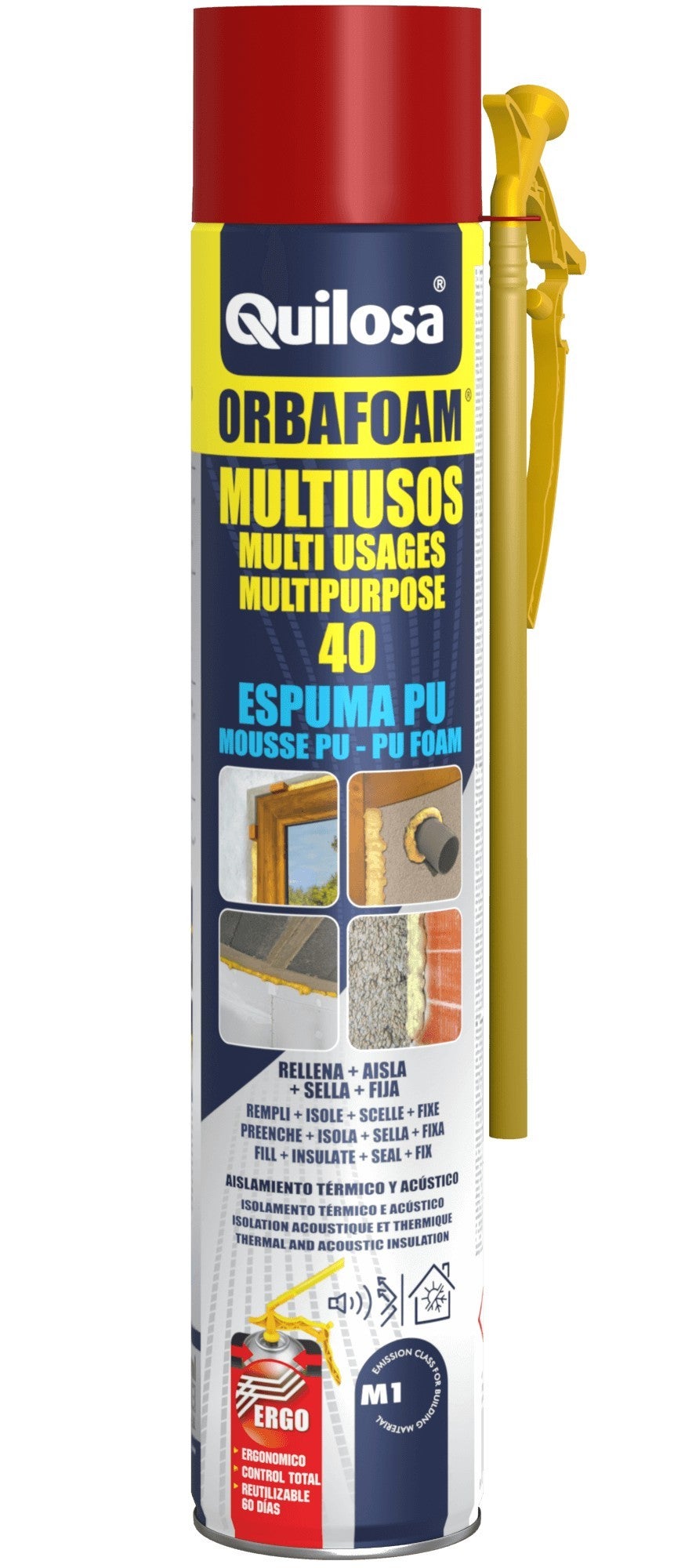 QUILOSA ESPUMA POLIURETANO PU ERGO SPRAY CANULA (BOTE 750 ML. - 2