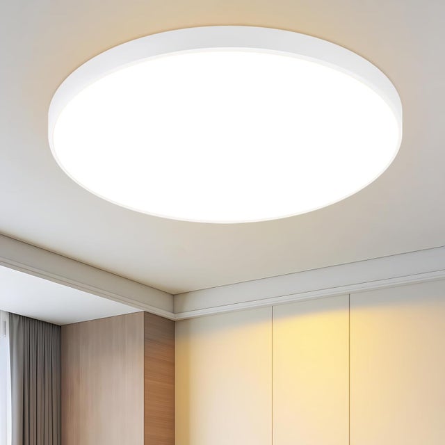 ZMH Plafoniera LED Rotonda 12W Bianca IP44 Moderne 3000K 21cm per Corridoio Cucina Bagno