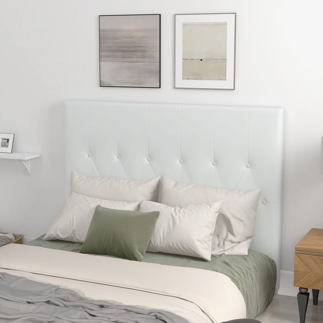 HOMCOM Testiera Letto Matrimoniale Imbottita con Design a Bottoni