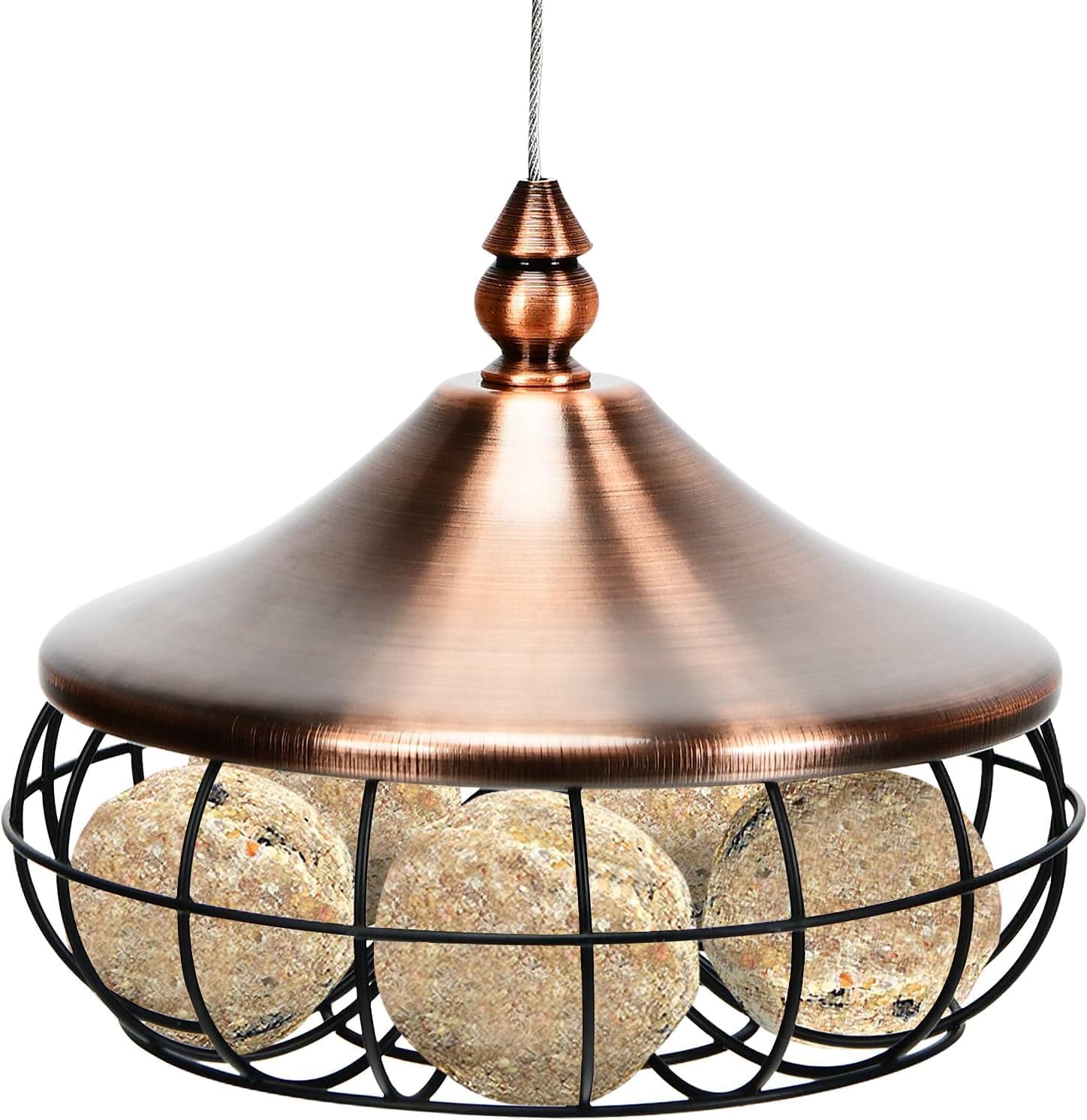 Metalowa Karmnik dla Ptaków, Karmnik dla Ptaków z Gniazdem na Tłuszcz, Dystrybutor, Karmnik dla Ptaków w Stylu Wiszącym, Okrągły, Metalowy