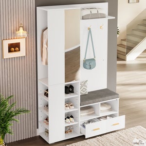 EOS Mobile TV Grande Con 2 Ante E Ripiani - Bianco Lucido, Largo 191 Cm, Made In Italy