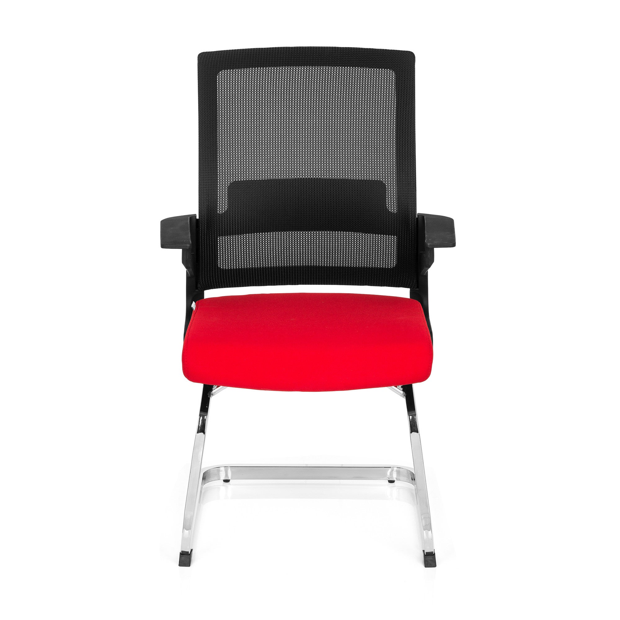 Chaise Visiteur CASPI V Similicuir Noir – Piétement Traîneau Chromé, Dossier Matelassé Élégant Pour Salle D'Attente & Bureau