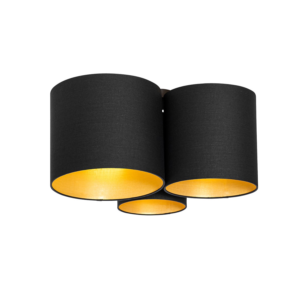 Lampa sufitowa czarna ze złotym wnętrzem 3-światłowa - Multidrum