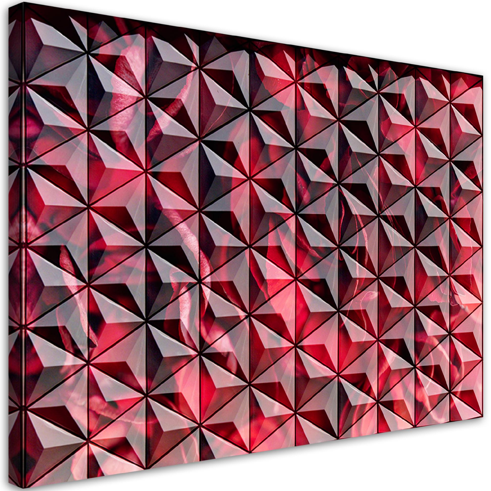 Obraz na płótnie, Czerwona geometria 120x80
