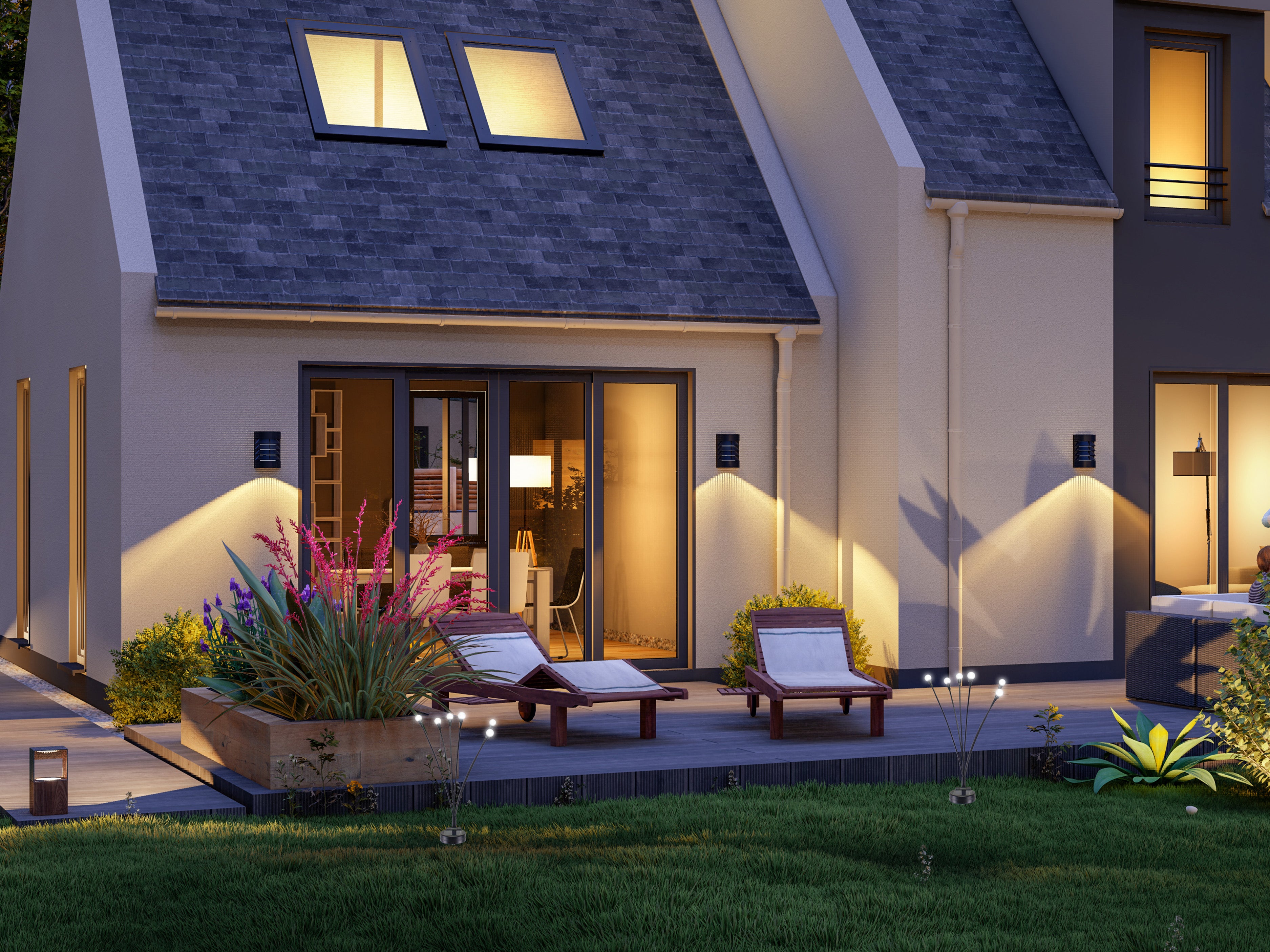 BEPER P207ILO104 Lampada solare da esterno, luce solare con 6 sfere LED, lucciole da giardino, luce con picchetto per vialetti e aiuole - 7