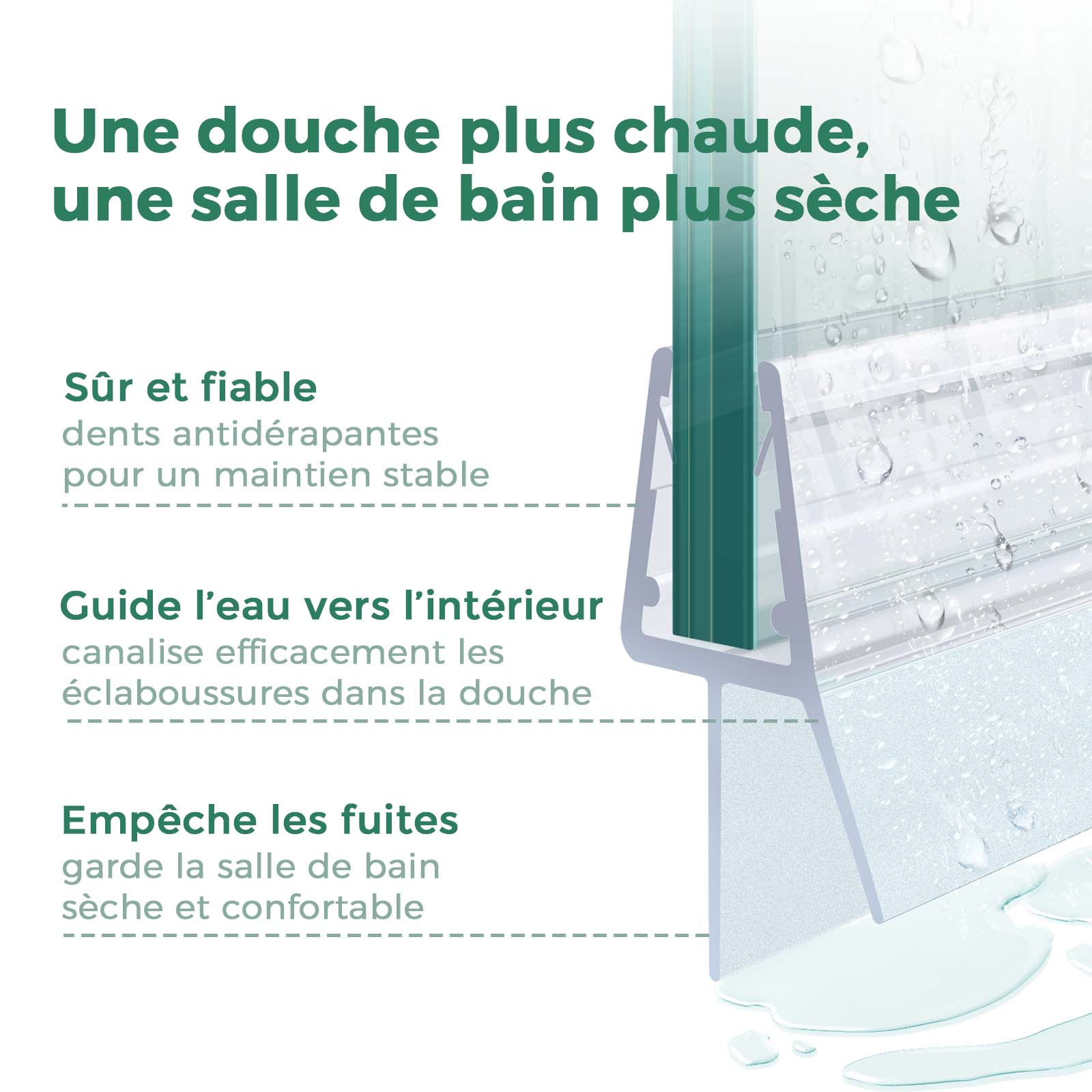 Joint de Douche 60 cm – Joint Porte de Douche 7–8 mm – Joint Paroi de Douche Découpable – Montage Facile - 4