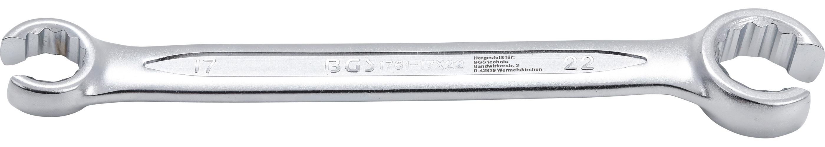 BGS Otwarty Klucz Dwustronny Płaski SW 17 x 22 mm - 1761-17x22