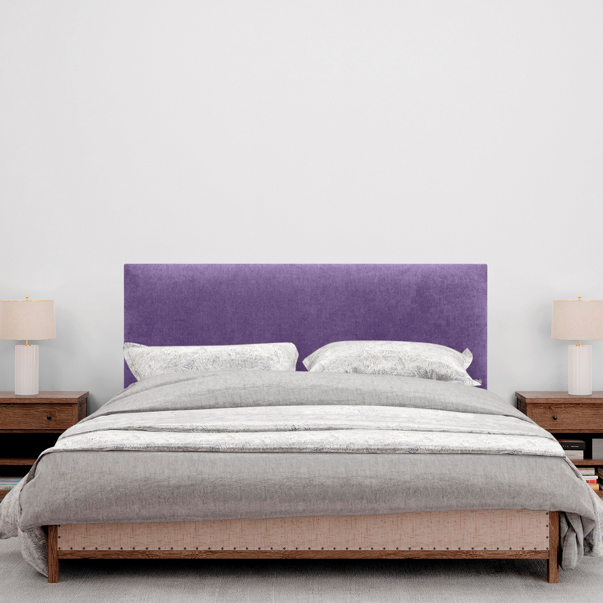 DHOME Cabecero de Tela AQUALINE Liso cabeceros Cabezal tapizado Cama Lujo (Tela Lila, 150cm (Camas 120/135/140)) - 4