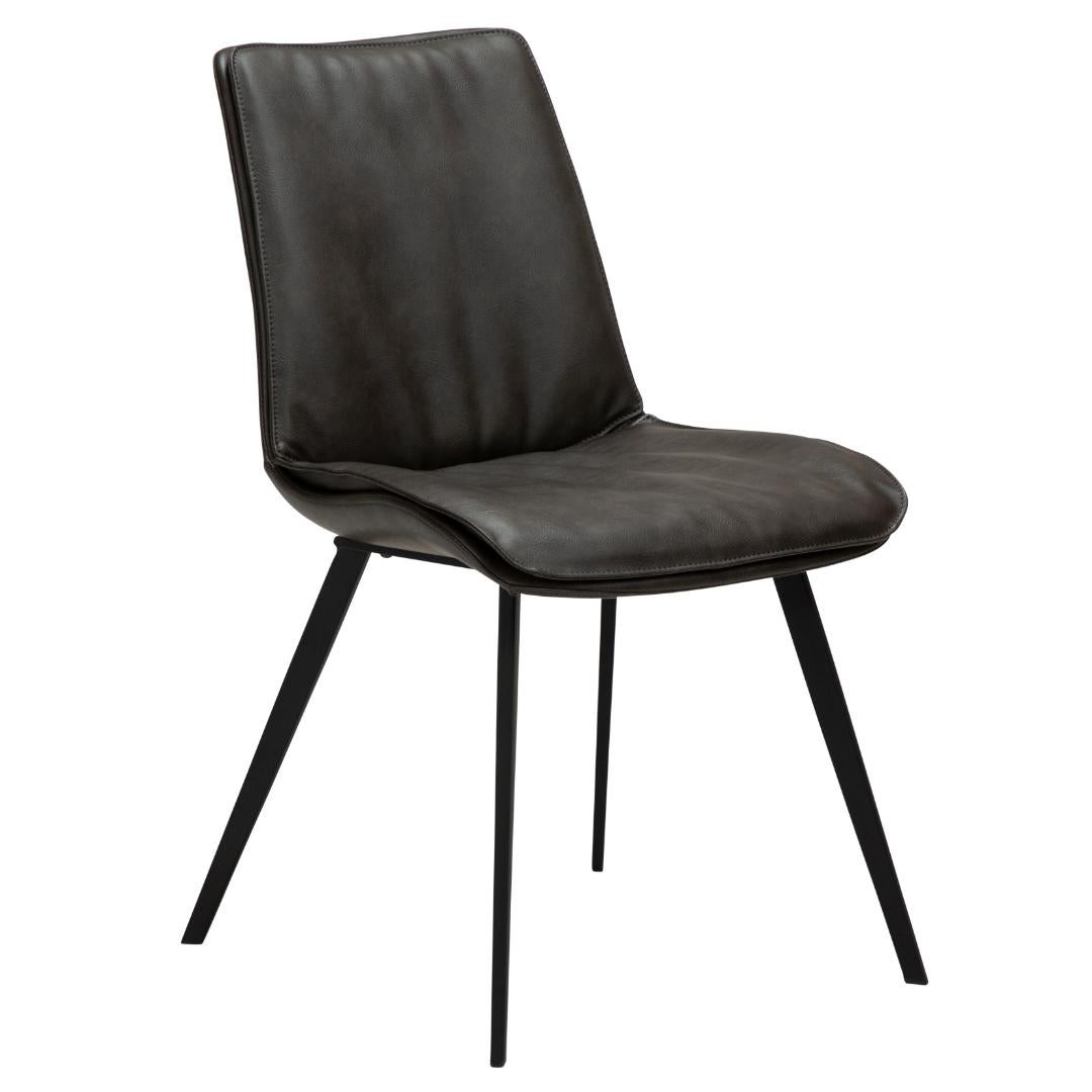 Fierce Dan-Form krzesło stołowe PU skóra sztuczna szara.