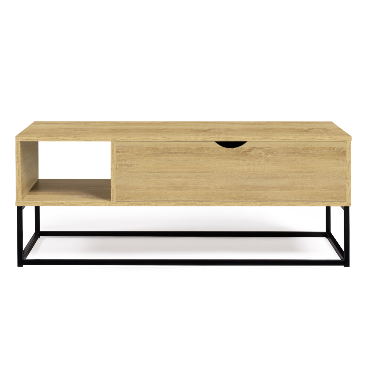 Table basse plateau relevable rectangulaire DETROIT avec rangements design industriel - 3