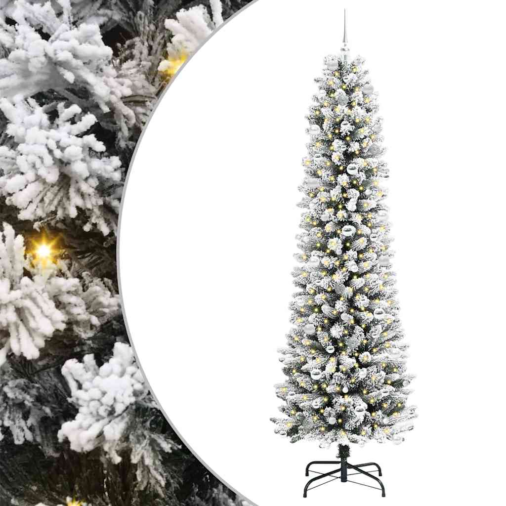 Sztuczna choinka Zielono-biały 240 cm PVC, Metal i Plastik