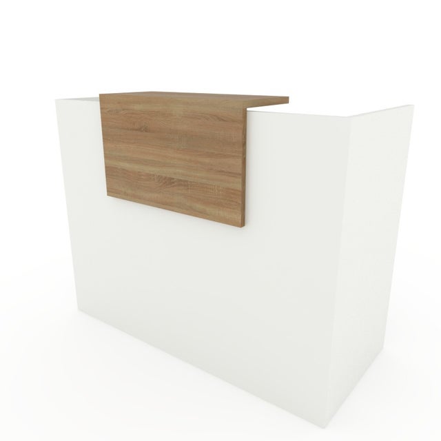Mostrador De Recepción Negro 100x50x103.5 Cm - Madera De Ingeniería, Estante Incorporado