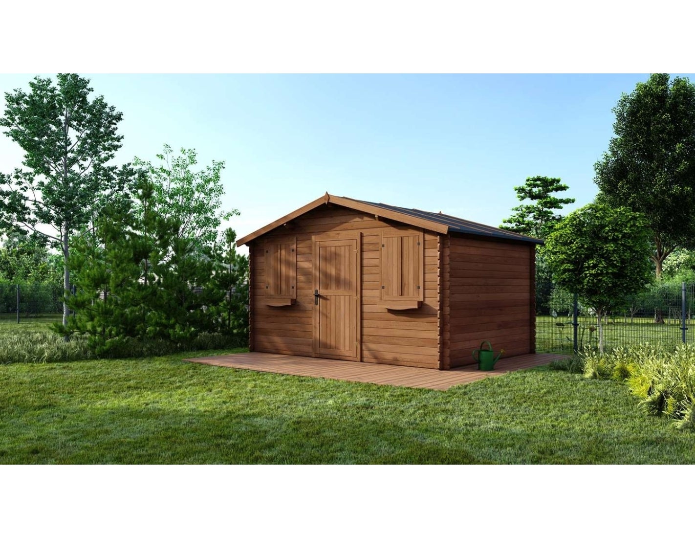 Domek ogrodowy ALTANKA 12 m2 - 4x3 m - 28 mm, drewniany, impregnowany, DOM418, 1szt.