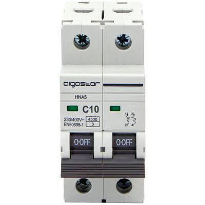 Disjoncteur Magnétothermique Courbe D 16A 2P 10kA - 2 Modules DIN, 220V AC - Protection Moteurs & Charges à Fort Démarrage - Série PB8H Professionnelle