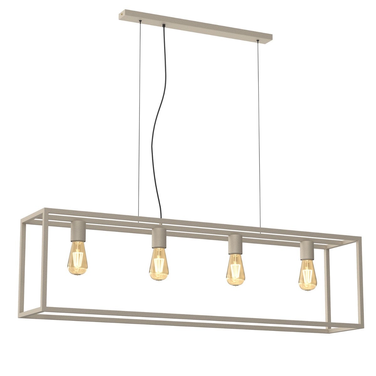 Lampa wisząca Frame kremowa 4xE27x15W industrialna wym: 120 x 122 x 23 cm metal Luminex