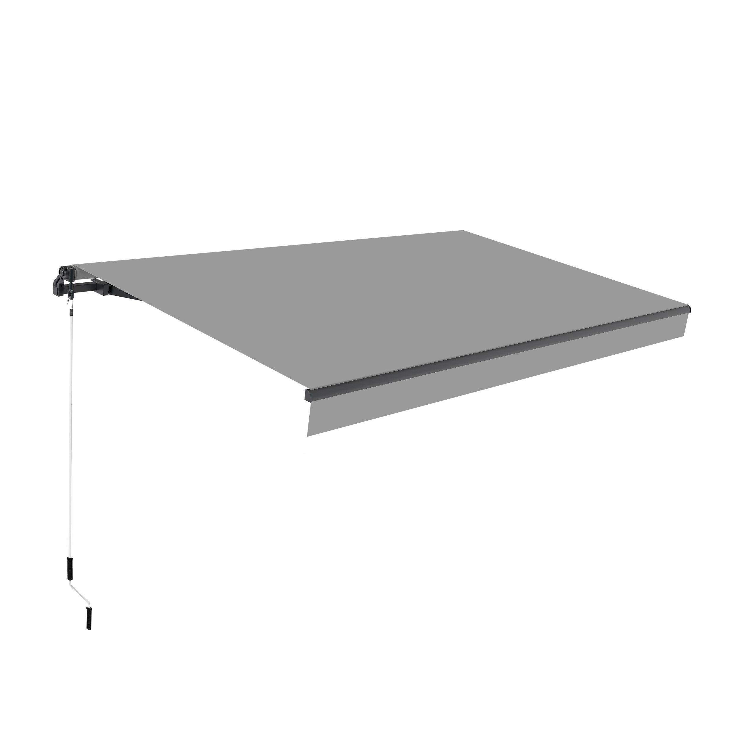 Store Banne Manuel Rétractable 3x2 Polyester Gris Toile Enroulable — free download