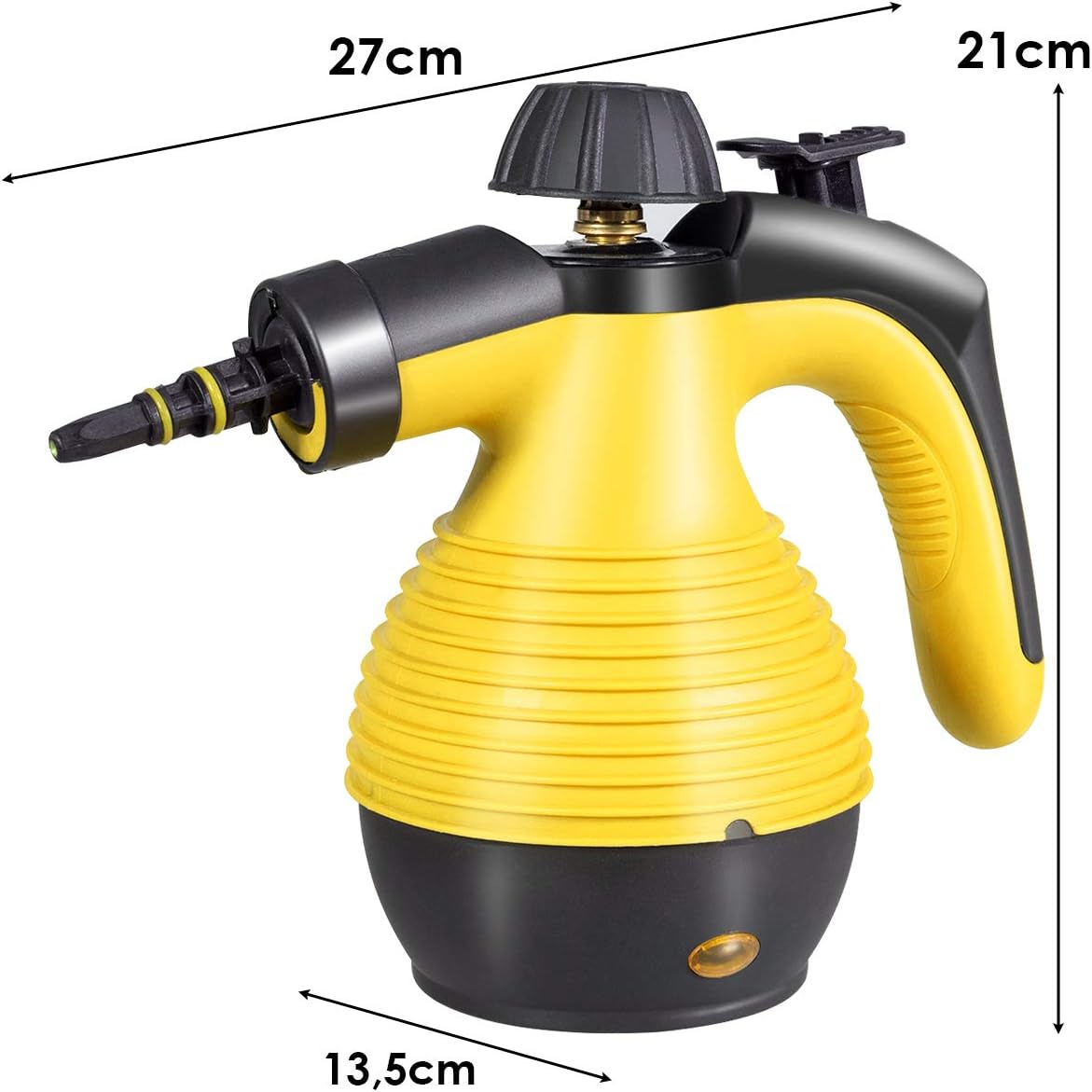 Limpador a Vapor Portátil, Limpador a Vapor Portátil com 9 Acessórios para Remover Manchas, Tapetes, Cortinas, 3 Bar de Alta Pressão, 350 ml, Amarelo - 7