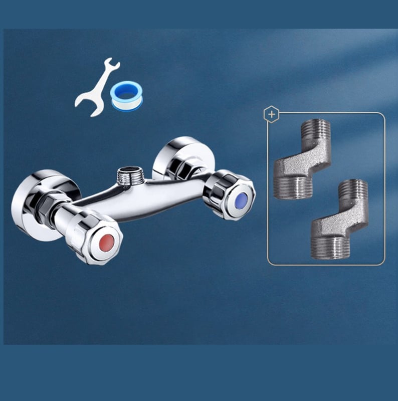 Bateria łazienkowa z mieszaczem natryskowym, chromowana bateria mosiężna z podwójnym wyjściem, termostatyczna bateria prysznicowa, bateria ścienna