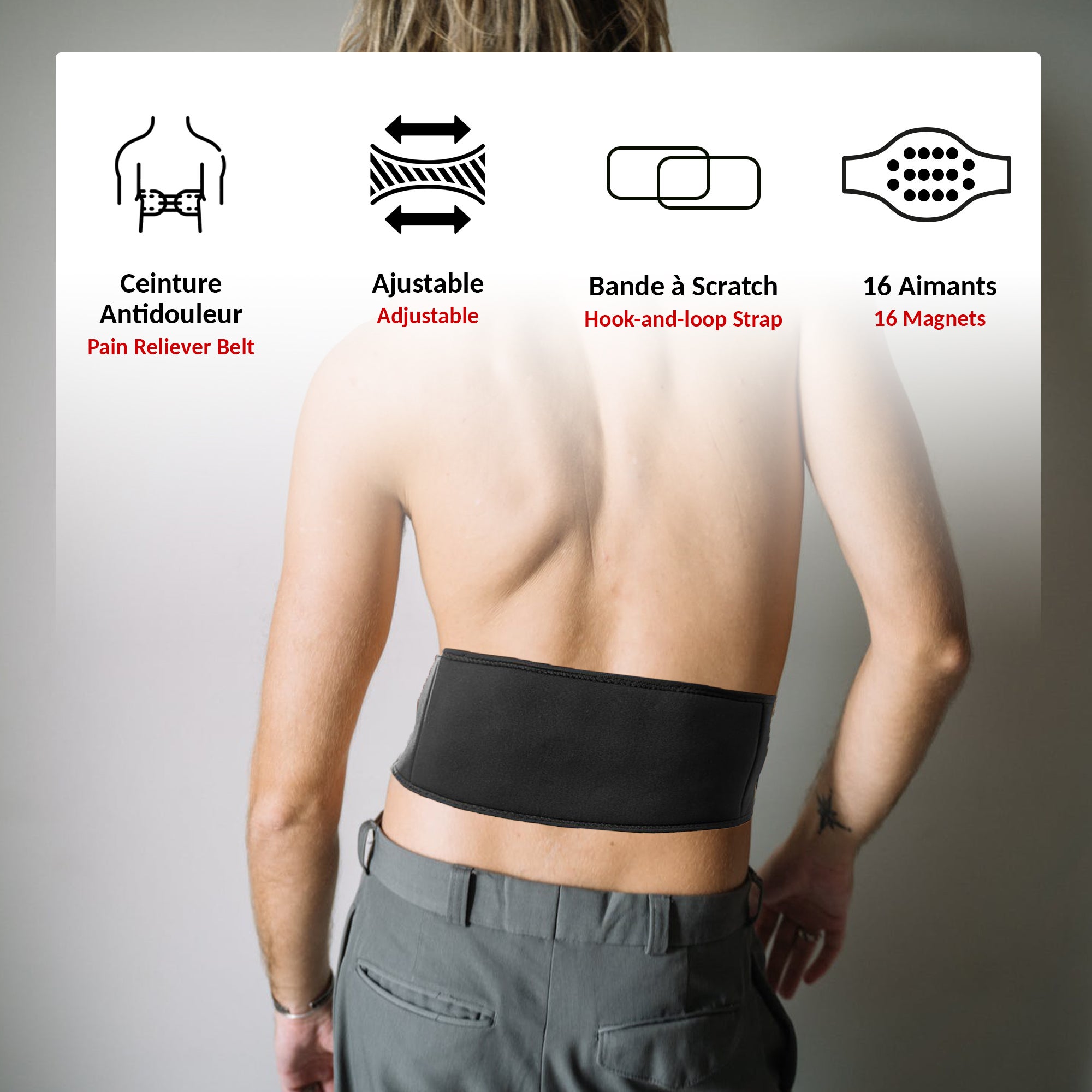 Cintura lombare magnetica FISHTEC - 3