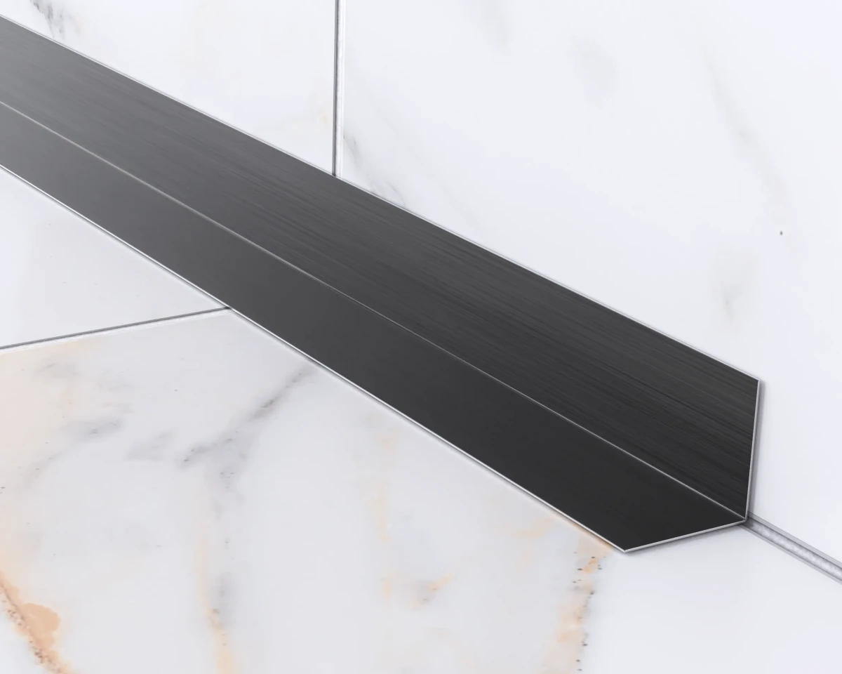 Profil décoratif Li angulaire interne en acier inoxydable 30 mm x 30 mm x 2700 mm - noir satin - 8