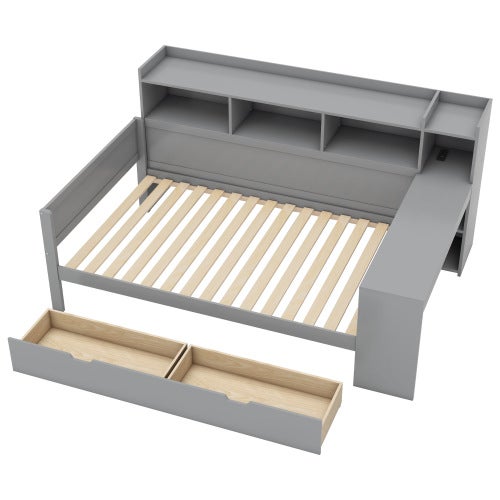 Canapé-lit Extensible 180 X 200 Cm - En Flanelle, Convertible En Canapé 90 Cm, Charge 370 Kg - 2