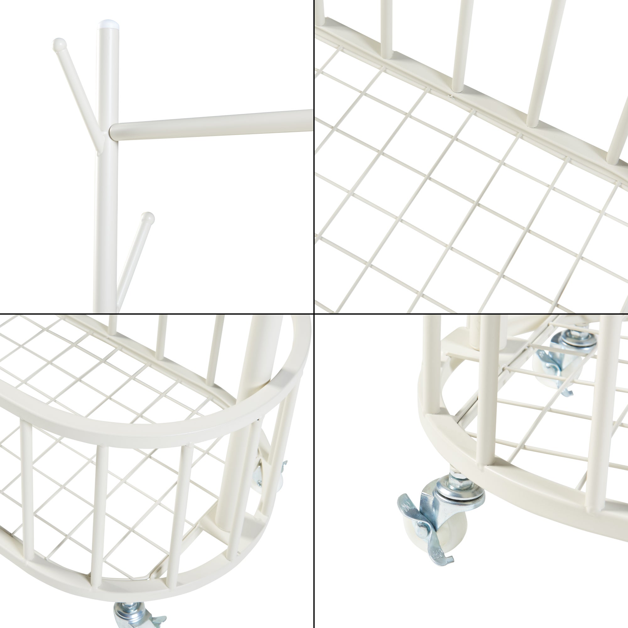 Portant à roulettes Risør acier 175 x 60 x 32 cm blanc [en.casa] - 5