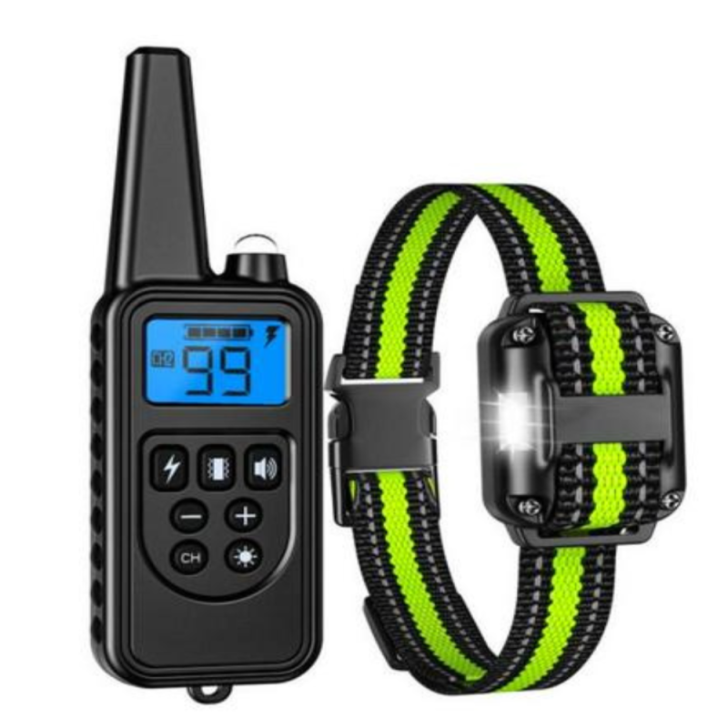 adiestrador automático antiladridos para perros, collar de nylon negro y verde, adecuado para perros pequeños y grandes, estándar europeo. - 4