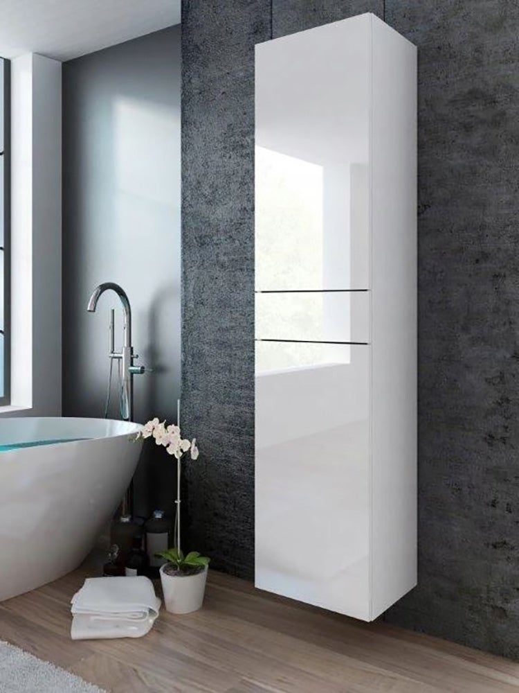 Colonne Pureza 40 cm Blanc Laqué BM salle de bain suspendue ou posée - 3