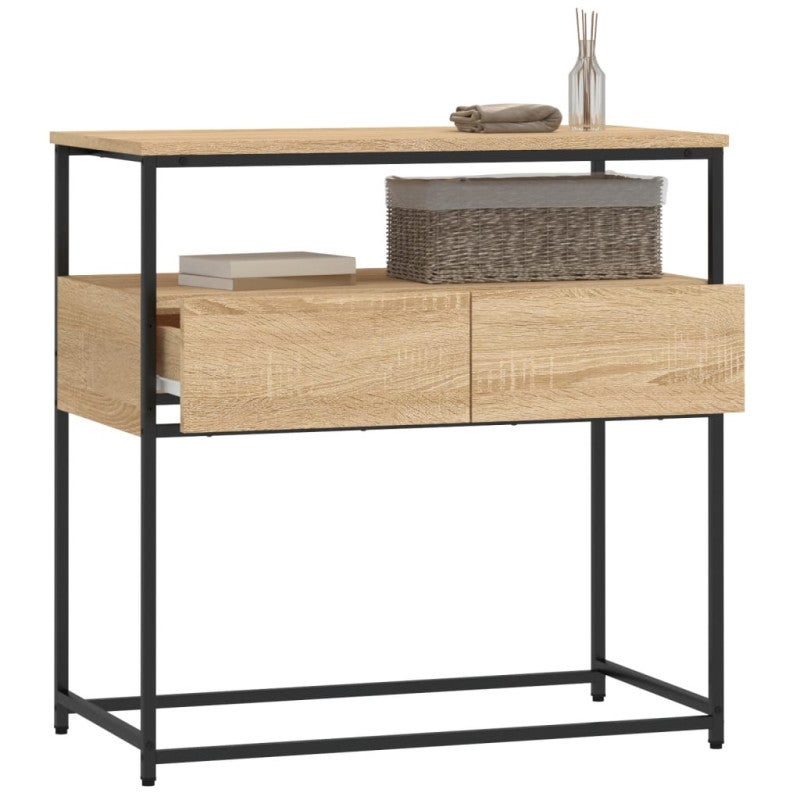 Table console chêne sonoma 75x40x75 cm bois d ingénierie - 4