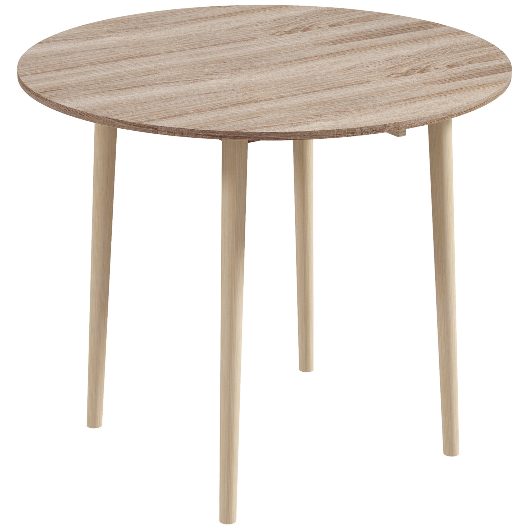 Pliant réversible table pour cuisine et salon, déjeuner table en Veneer et bois de pin, Ø89x73.5 cm, couleur bois - 2